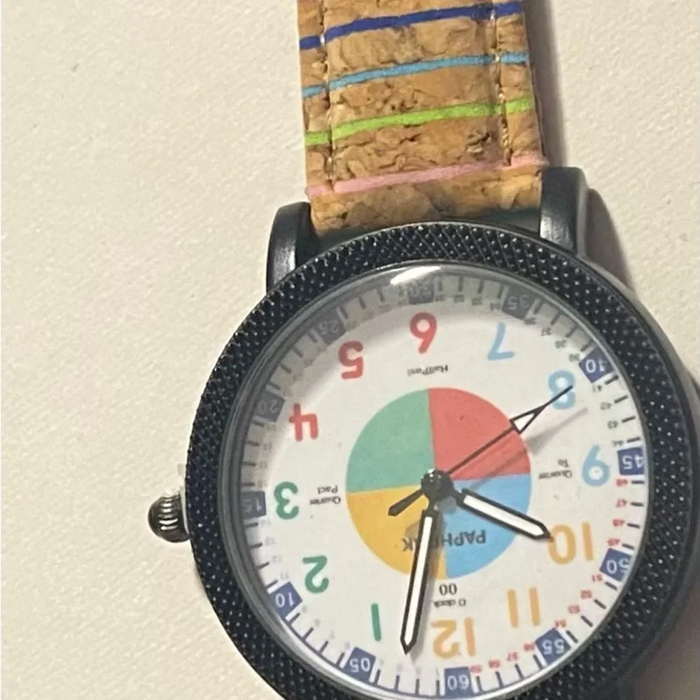 🛍️Multicolor Striped Watch with Black Case paphitak ladiesfashion watch 💥